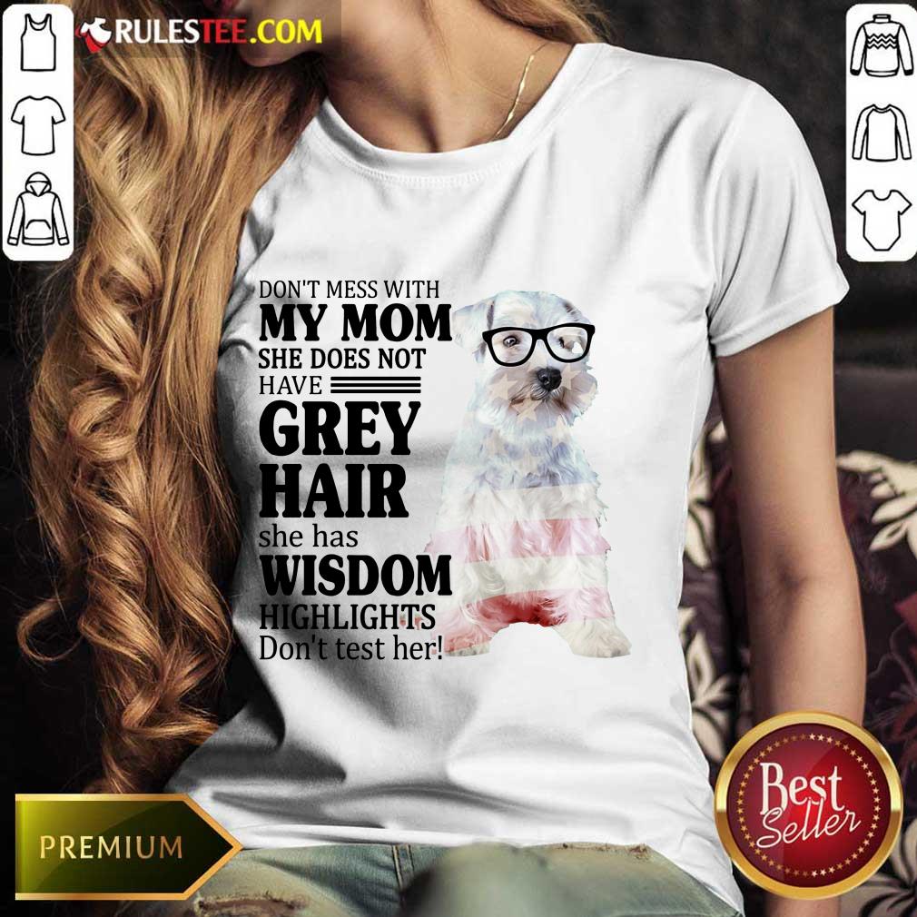 Premium Schnauzer She Does Not Have Grey Hair American Flag Shirt - Image 3