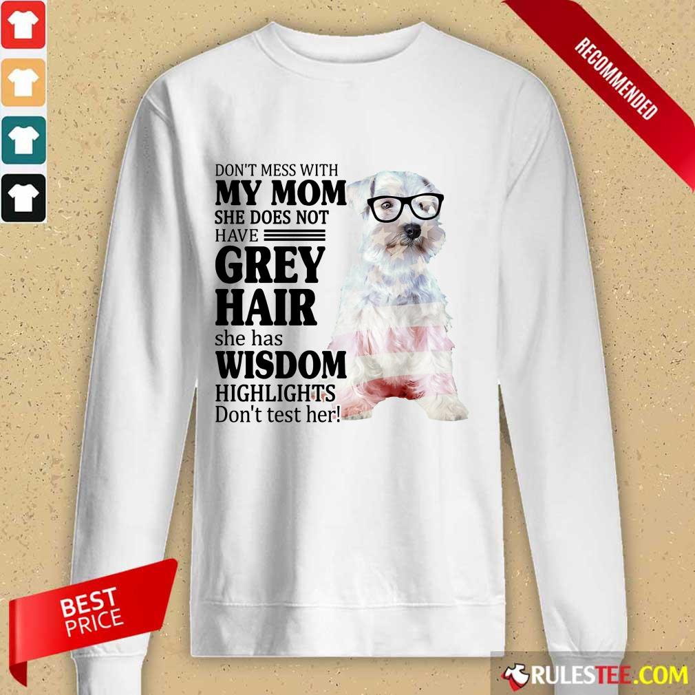 Premium Schnauzer She Does Not Have Grey Hair American Flag Shirt - Image 2
