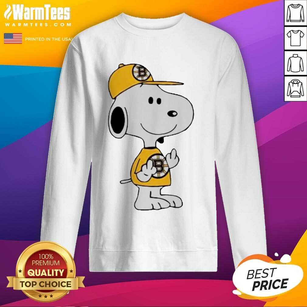 Premium Snoopy Boston Bruins NHL Middle Fingers Fuck You Shirt - Image 3