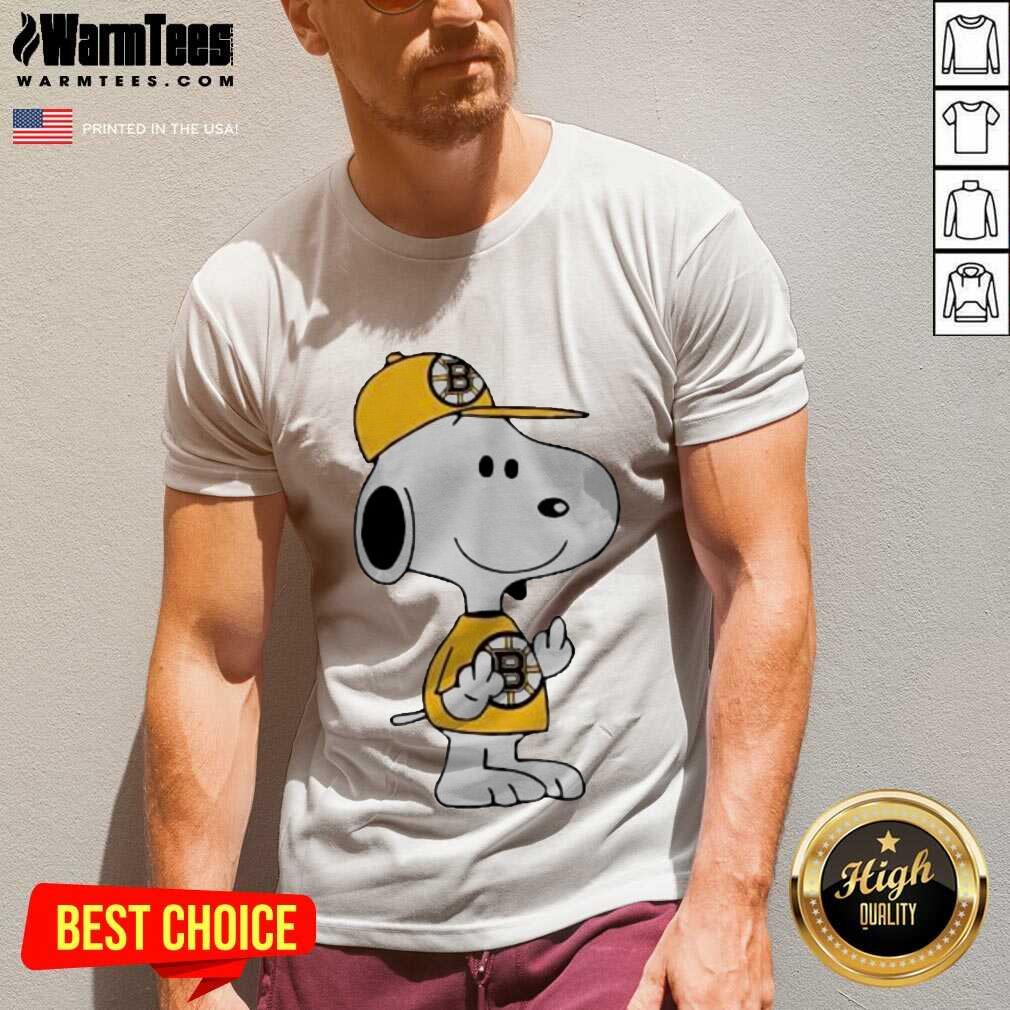 Premium Snoopy Boston Bruins NHL Middle Fingers Fuck You Shirt - Image 5
