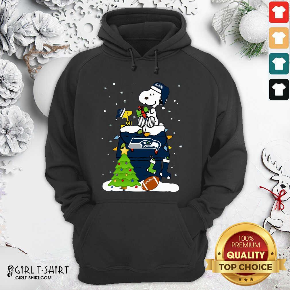 Premium Snoopy Merry Christmas Nfl Seahawks Unisex Shirt - Image 5