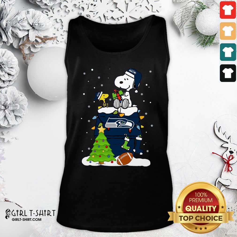 Premium Snoopy Merry Christmas Nfl Seahawks Unisex Shirt - Image 3