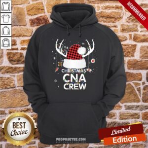 Alternative view of Premium Th Merry Christmas Cna Crew Santa Hat Antler Costume Nurse Shirt