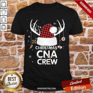 Premium Th Merry Christmas Cna Crew Santa Hat Antler Costume Nurse Shirt