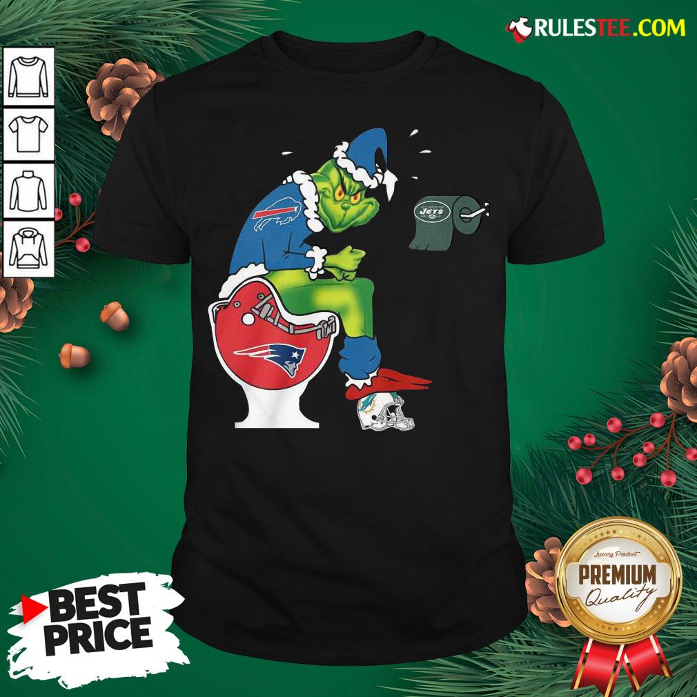 Premium The Grinch Buffalo Bills Shit On Toilet New England Patriots Christmas Shirt