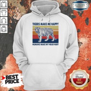Alternative view of Premium Tigers Make Me Happy Humans Make My Head Hurt Vintage Shirt