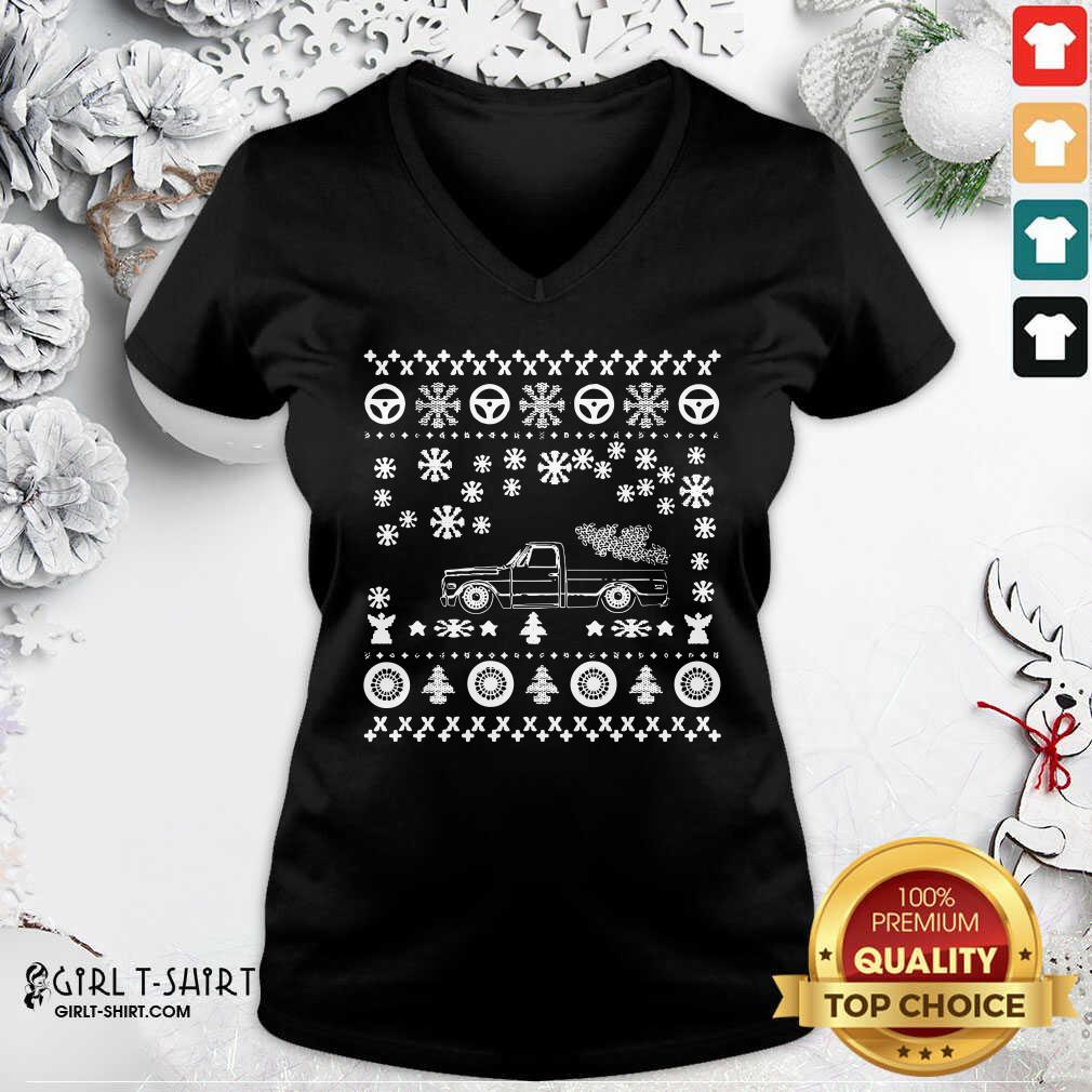 Premium Tow Truck Ugly Merry Christmas Shirt - Image 2