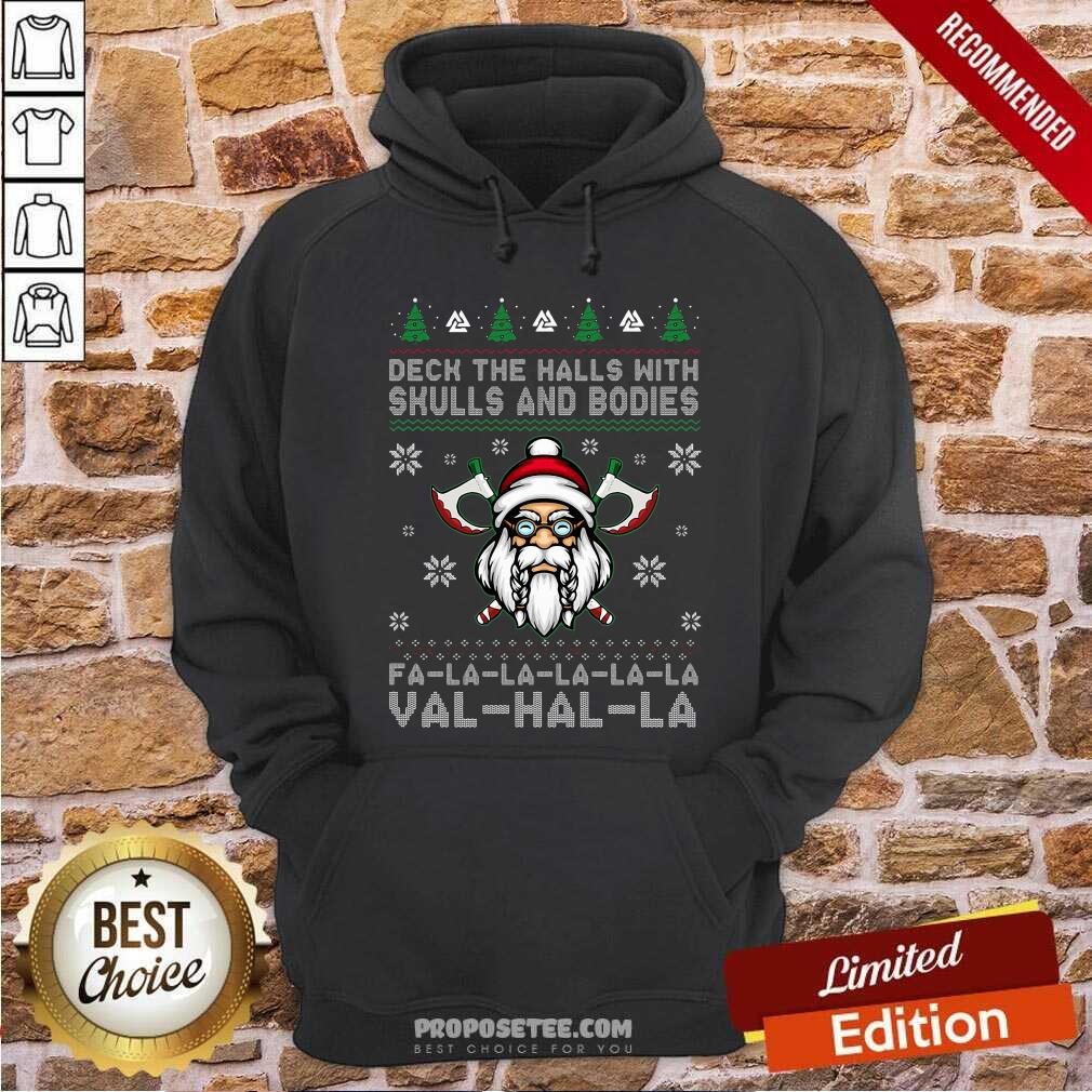 Premium Viking Deck The Halls With Skulls And Bodies Fa La La La Val Hal La Christmas Shirt - Image 2