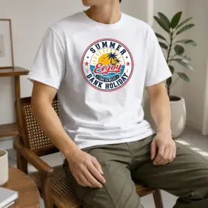 Premium Vintage Badge Summer Bank Holiday Enjoy Relax Palm Shirt