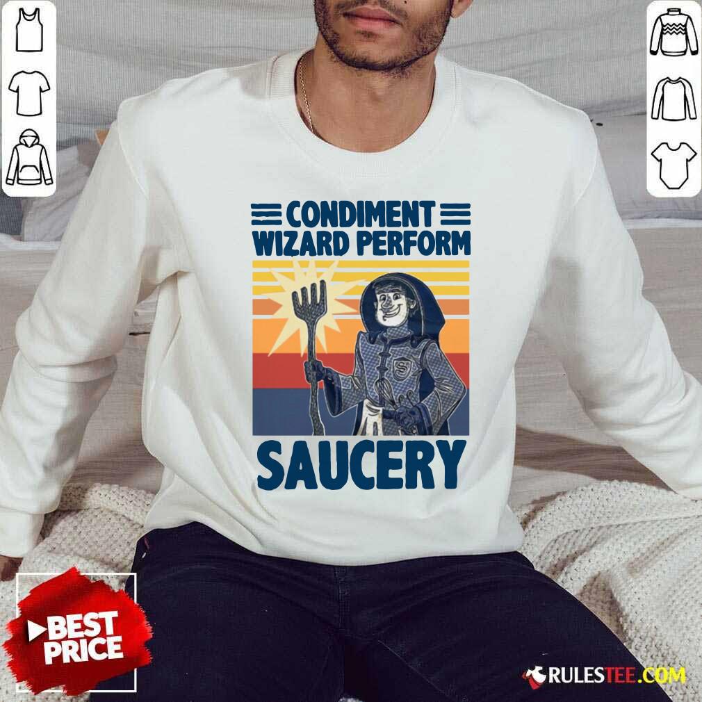 Premium Vintage Condiment Wizard Perform Saucery T-Shirt - Image 5