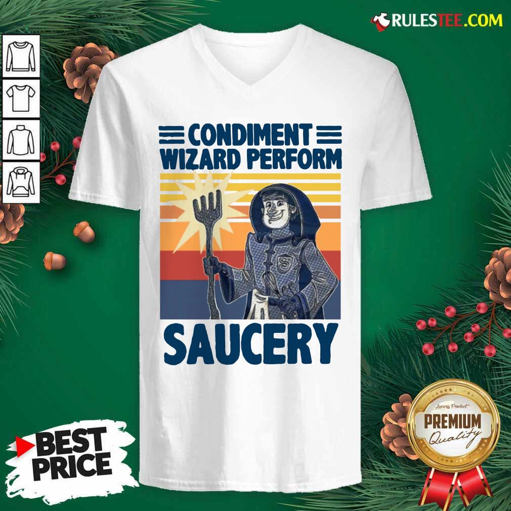 Premium Vintage Condiment Wizard Perform Saucery T-Shirt - Image 3