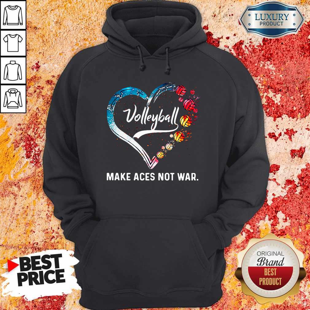 Premium Volleyball Make Aces Not War Heart Shirt - Image 5
