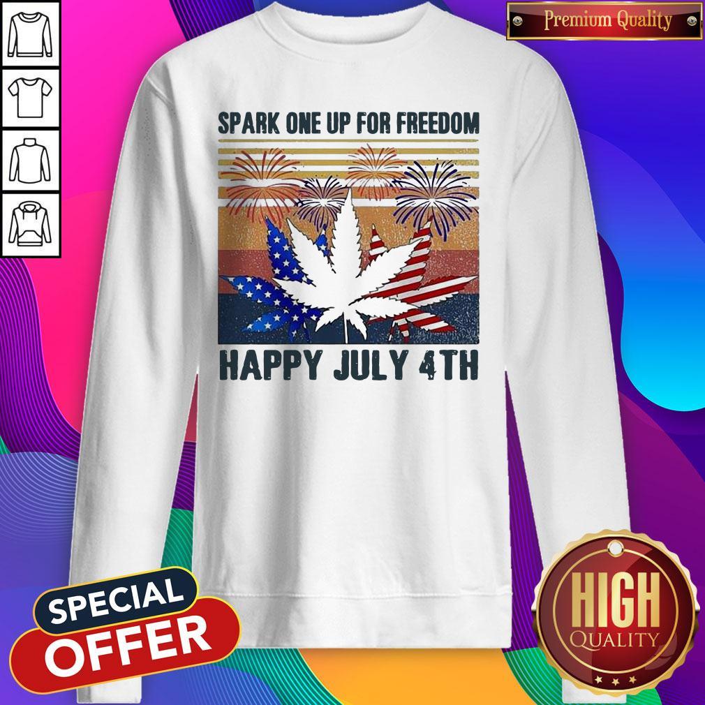 Premium Weed Fireworks Spark One Up For Freedom Happy July 4th Independence Day Shirt - Image 4