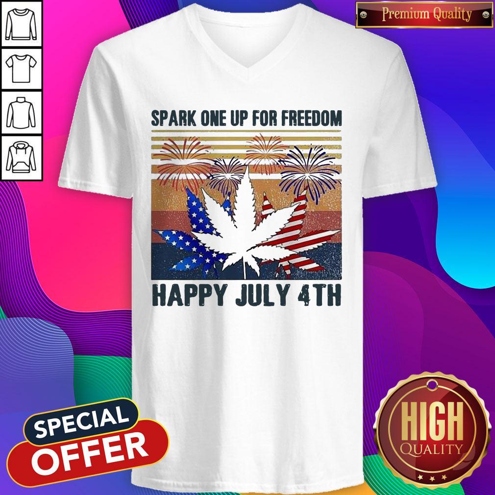 Premium Weed Fireworks Spark One Up For Freedom Happy July 4th Independence Day Shirt - Image 2