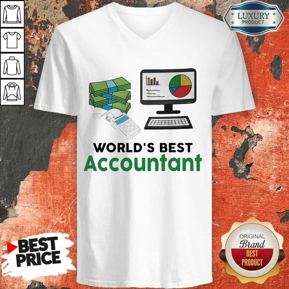 Premium Worlds Best Accountatn Computer Bill Money Shirt - Image 2