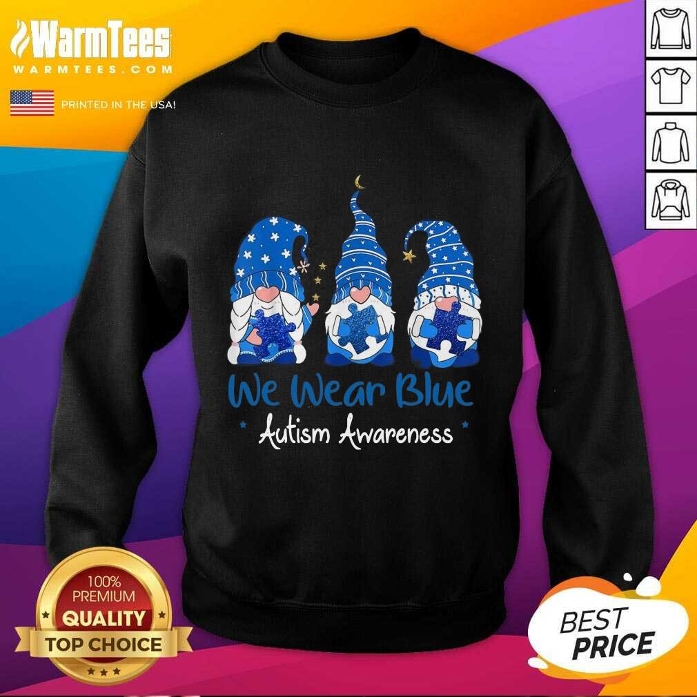Pretty 3 Gnomes Holding Blue Puzzle Shirt - Image 3