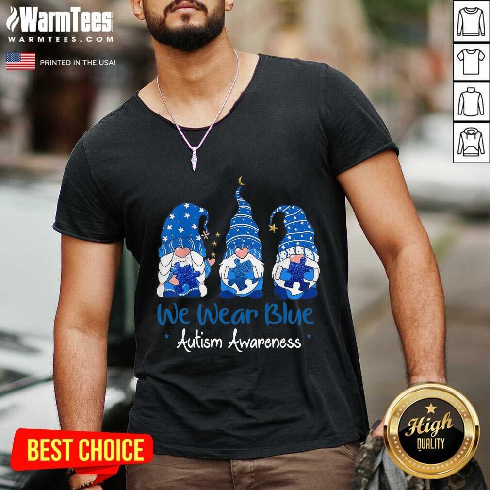Pretty 3 Gnomes Holding Blue Puzzle Shirt - Image 5