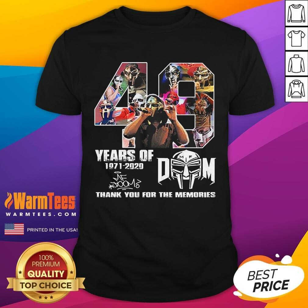 Pretty 49 Years Of Mf Doom Thank You For The Memories Signatures Shirt