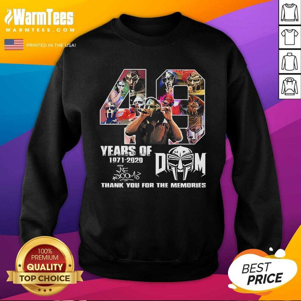 Pretty 49 Years Of Mf Doom Thank You For The Memories Signatures Shirt - Image 4