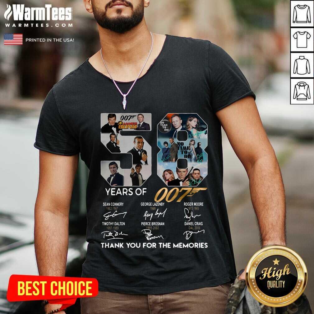 Pretty 58 Years Of 007 Thank You For The Memories Signatures Shirt - Image 5