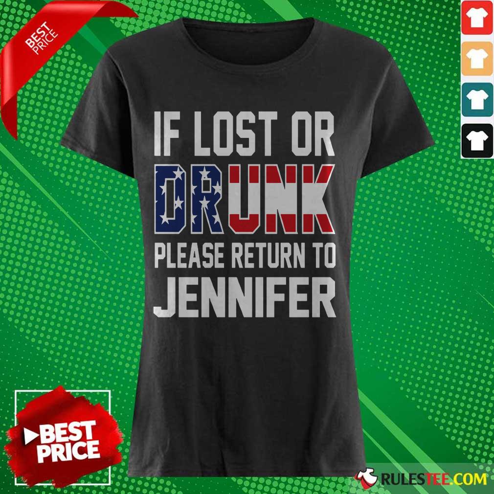 Pretty American Flag If Lost Or Drunk Please Return To Jennifer Shirt - Image 3