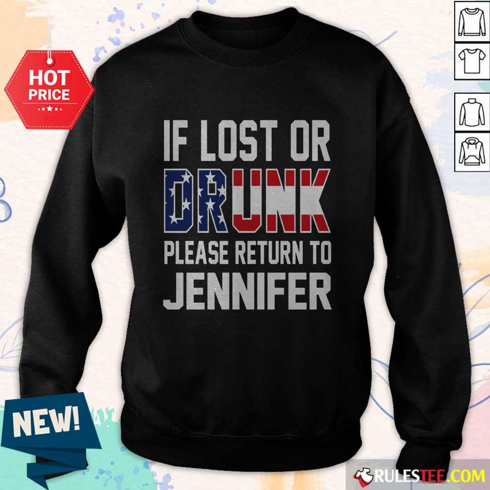 Pretty American Flag If Lost Or Drunk Please Return To Jennifer Shirt - Image 5