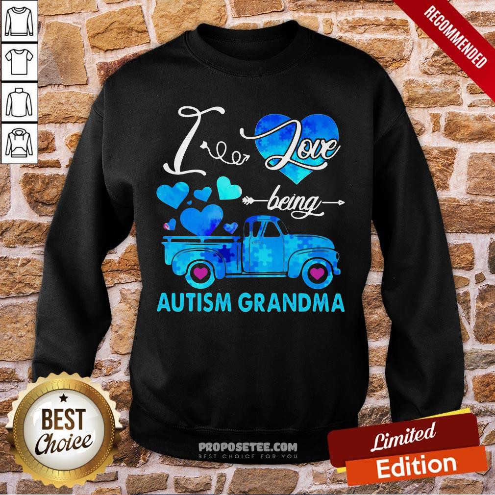 Pretty Autism Awareness I Love Being Autism Grandma Shirt - Image 4