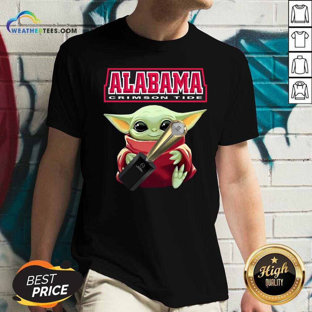 Pretty Baby Yoda Alabama Crimson Tide Shirt - Image 2