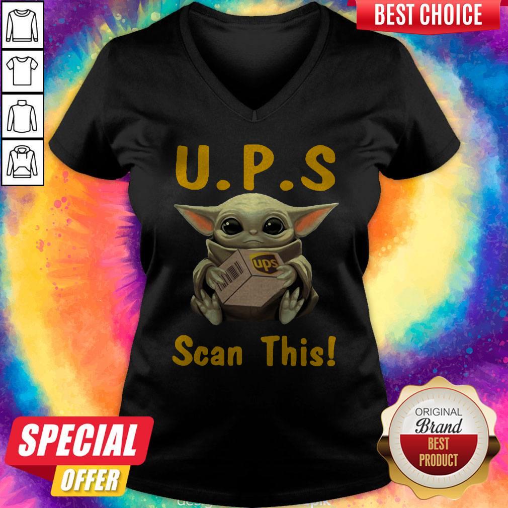 Pretty Baby Yoda Hug UPS Scan This Shirt - Image 2