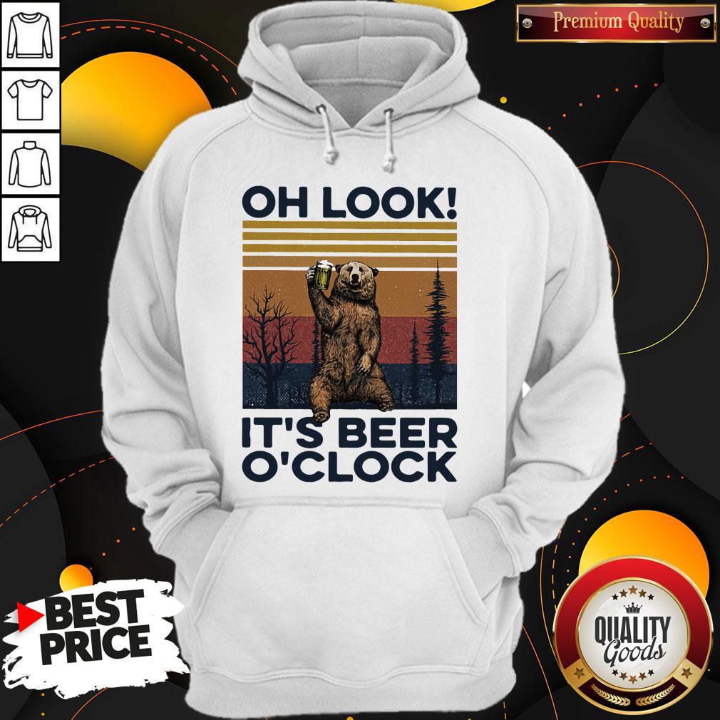 Pretty Bear Oh Look Its Beer Oclock Vintage Retro Shirt - Image 3