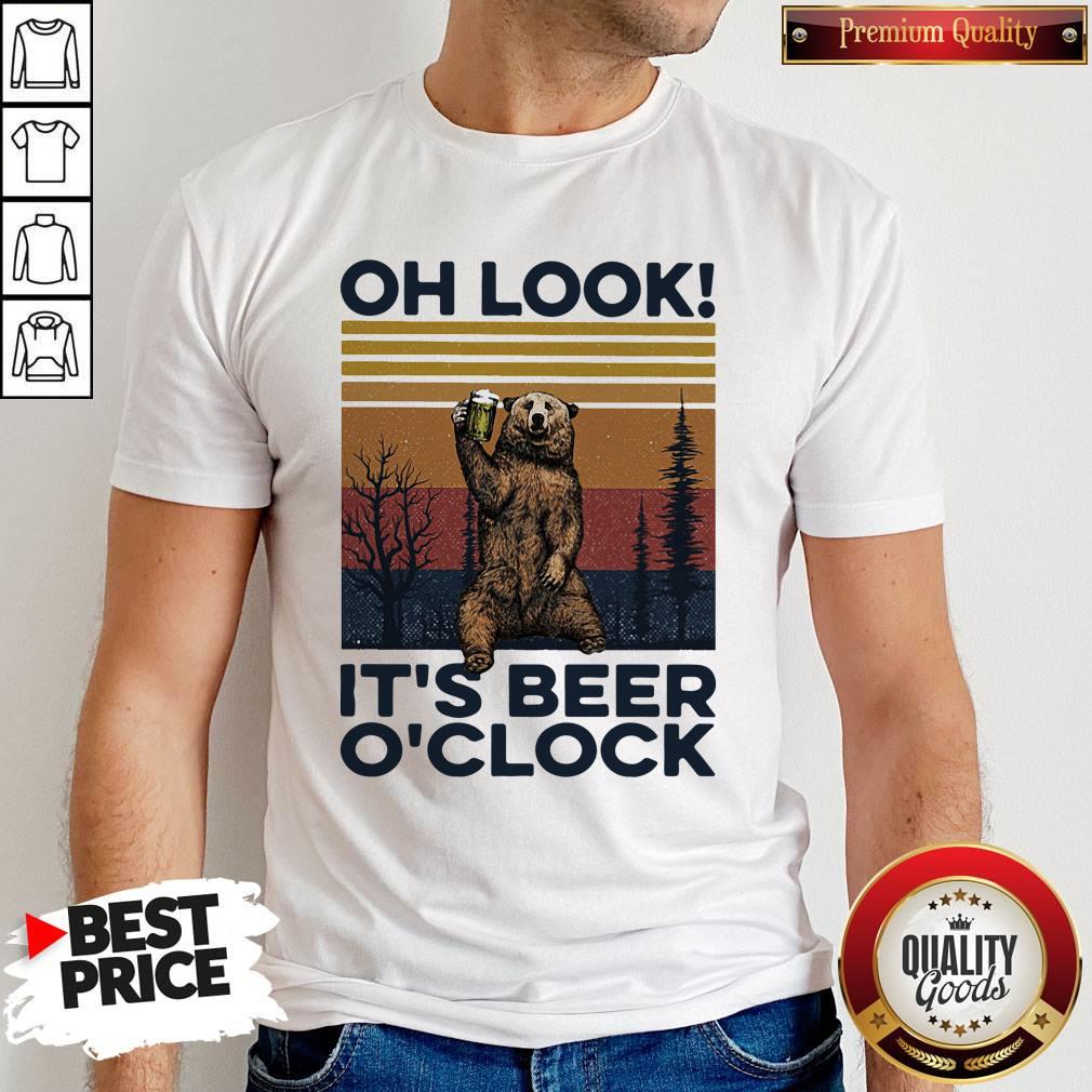 Pretty Bear Oh Look Its Beer Oclock Vintage Retro Shirt