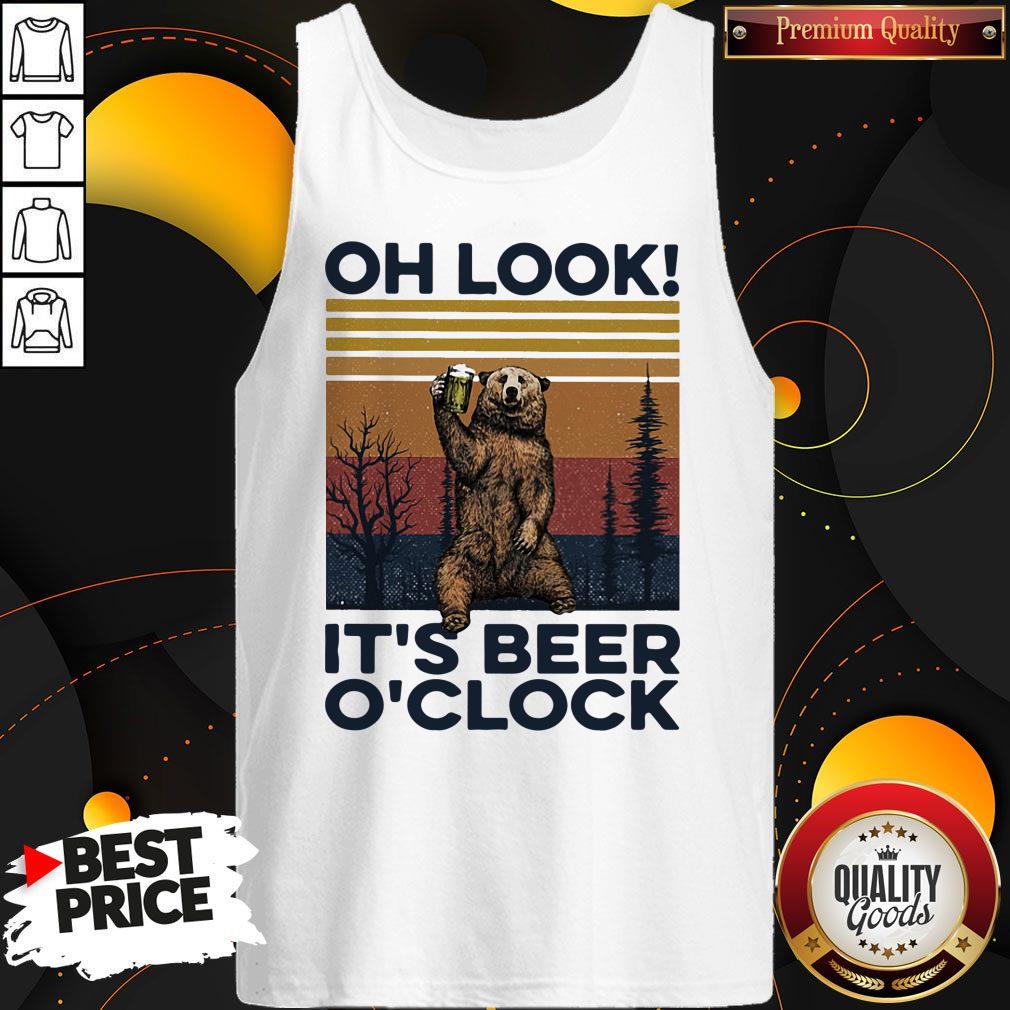 Pretty Bear Oh Look Its Beer Oclock Vintage Retro Shirt - Image 5