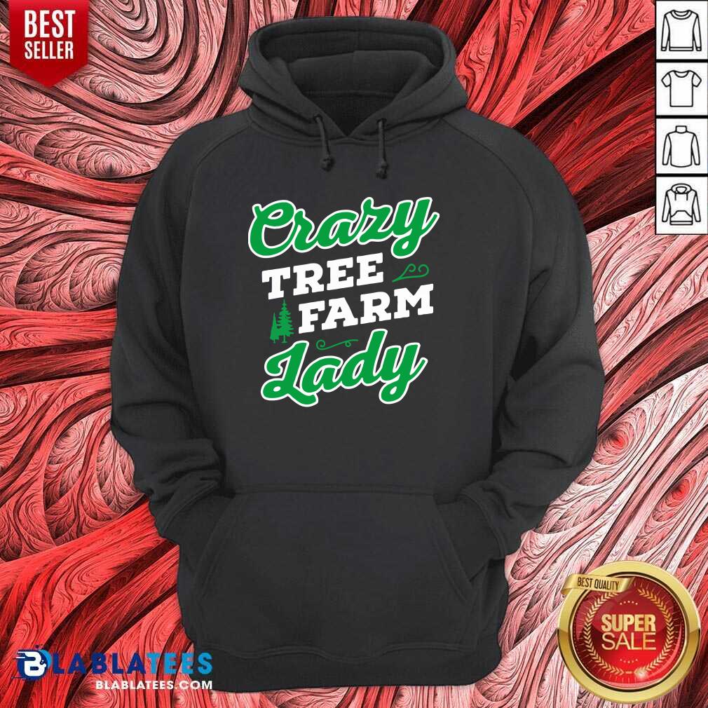 Cute Crazy Tree Farm Lady Christmas Tree Merry Xmas Shirt - Image 4