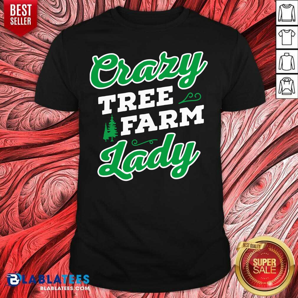 Cute Crazy Tree Farm Lady Christmas Tree Merry Xmas Shirt