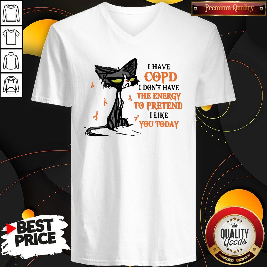 Pretty Black Cat I Have Copd I Don't Have The Energy To Pretend I Like You Today Shirt - Image 3