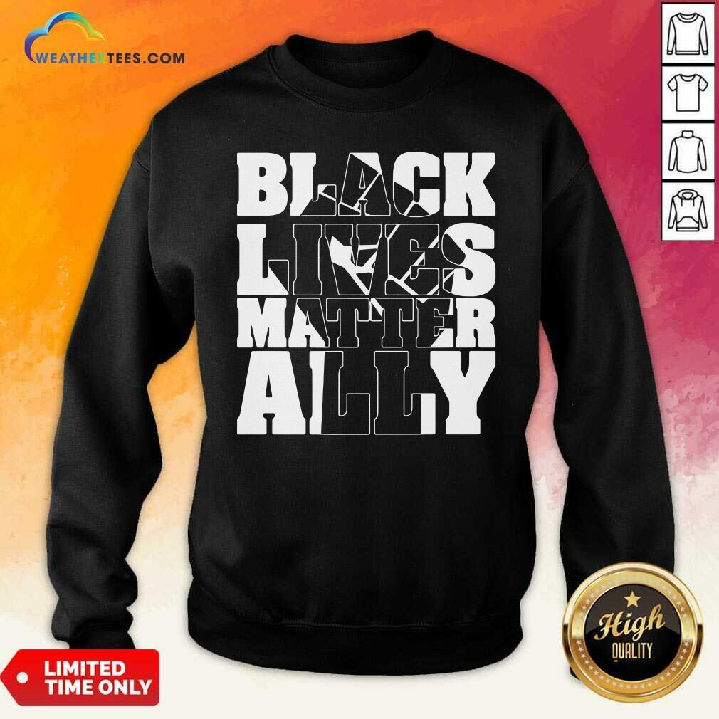 Pretty Black Lives Matter Ally White Shirt - Image 3