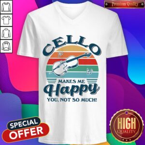 Alternative view of Pretty Cello Makes Me Happy You Not So Much Vintage Retro Shirt