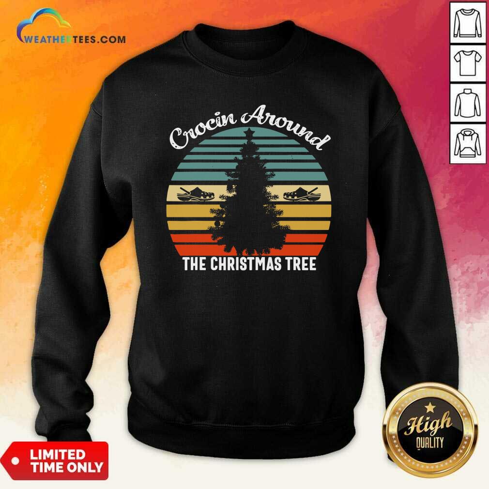 Pretty Crocin Around The Christmas Tree Xmas Vintage Retro Shirt - Image 2