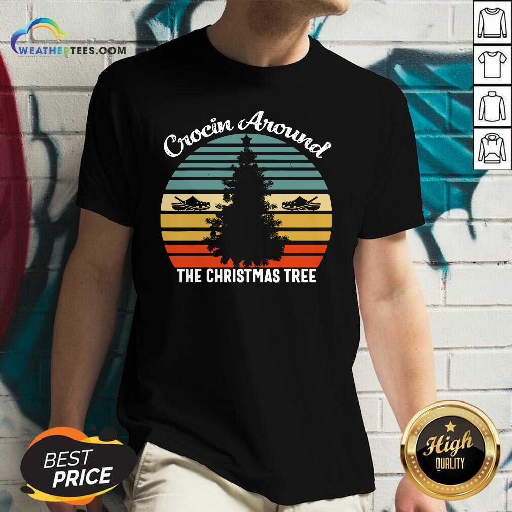 Pretty Crocin Around The Christmas Tree Xmas Vintage Retro Shirt - Image 3