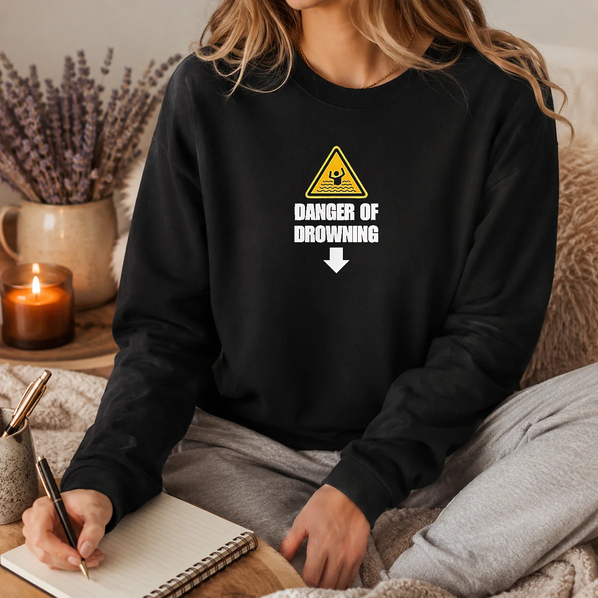 Pretty Danger Of Drowning Symbol Sign Water Safety Alert Warning Shirt - Image 3