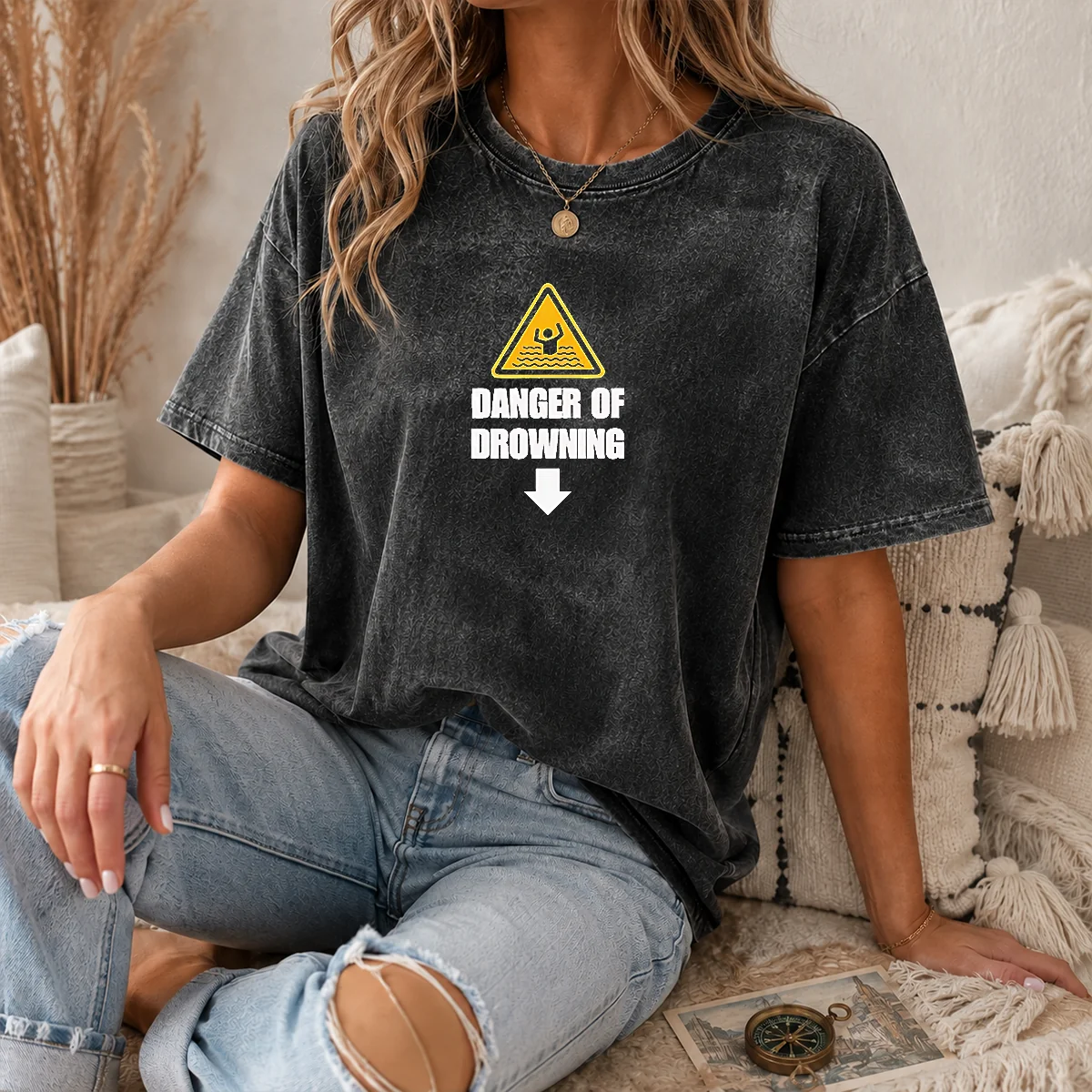 Pretty Danger Of Drowning Symbol Sign Water Safety Alert Warning Shirt - Image 8