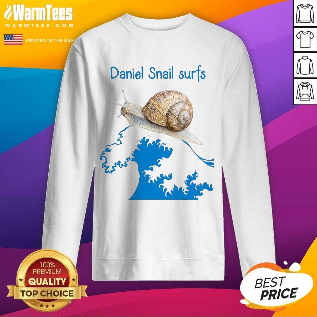 Pretty Daniel Snail Surfs Cute Snail Surfer Dude Shirt - Image 3