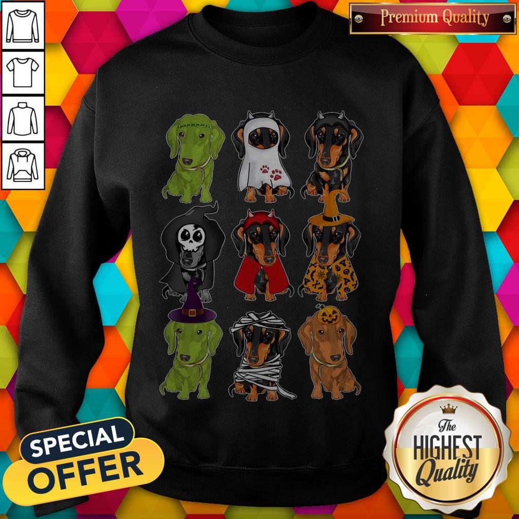 Pretty Daschund Haloween Chacracters Shirt - Image 4