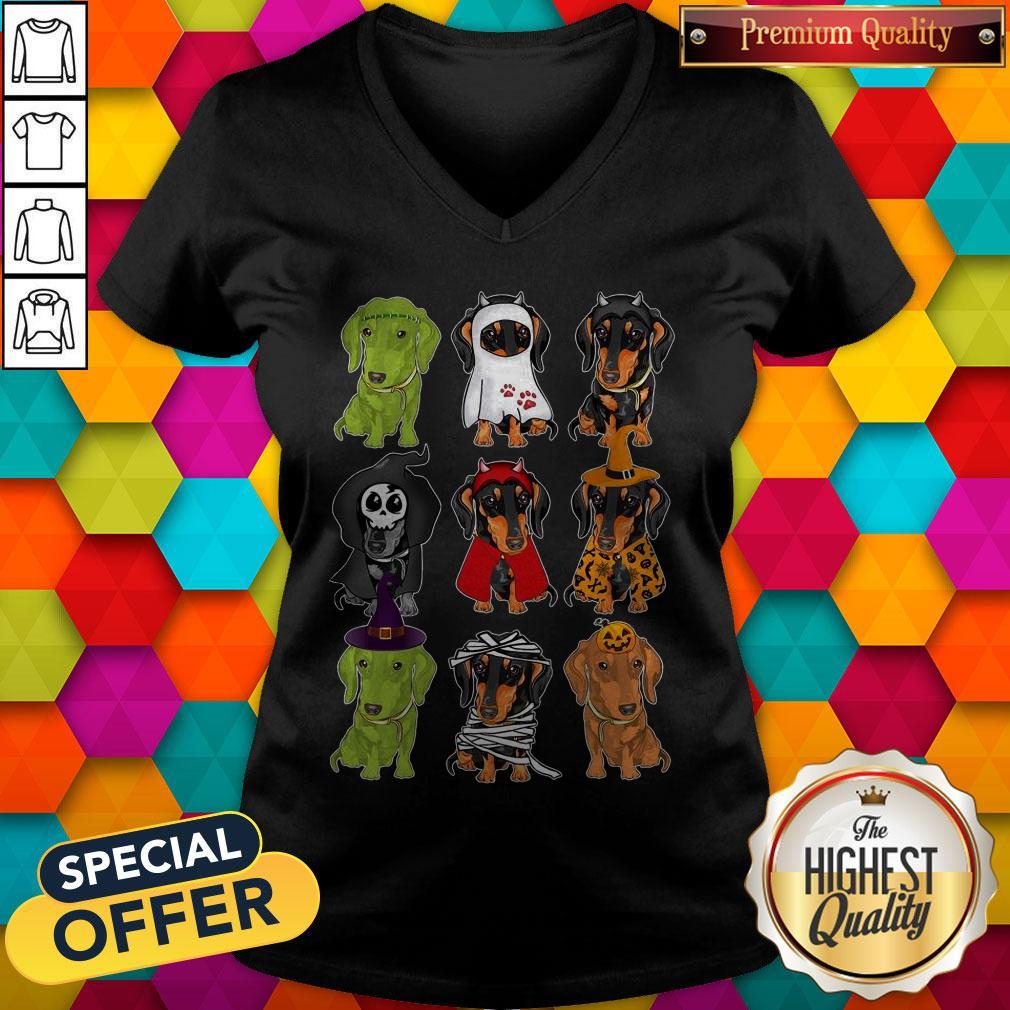 Pretty Daschund Haloween Chacracters Shirt - Image 2