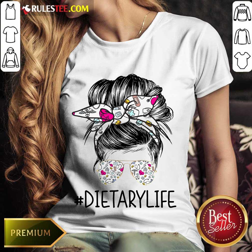 Pretty Dietary Girl Bun Hair Glasses Shirt - Image 4