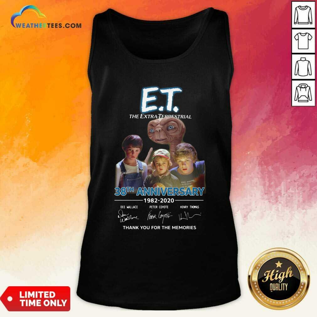 Pretty E.T. The Extra Terrestrial 38th Anniversary 1982 2020 Thank You For The Memories Signatures Shirt - Image 2