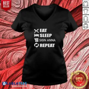 Alternative view of Pretty Eat Sleep Sign Anna Repeat Shirt