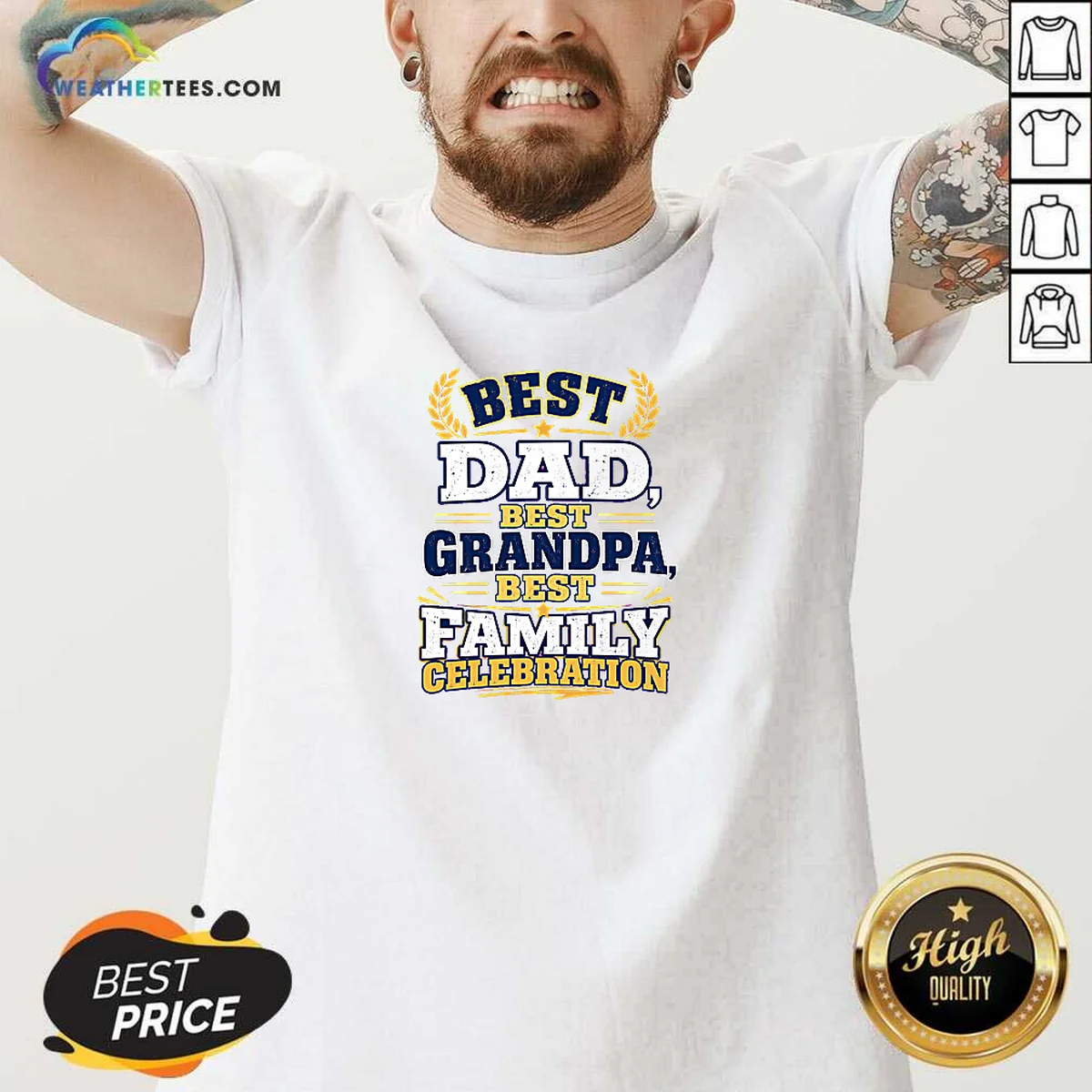 Pretty Family Celebration Typography Proud Dad Grandpas Shirt - Image 2