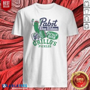 Pretty Grillos Pickles Pabst Blue Ribbon Pickle Beer Logo Shirt