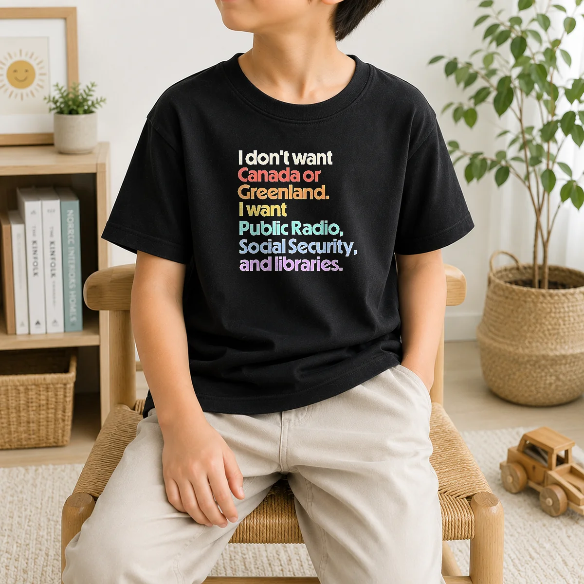 Pretty I Don't Want Canada Or Greenland I Want Public Radio Social Security And Libraries Shirt - Image 9